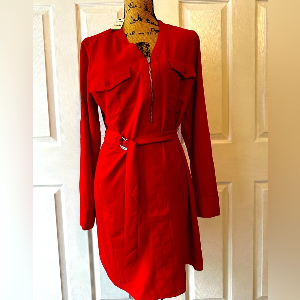 NWT Express red shirt dress size Medium